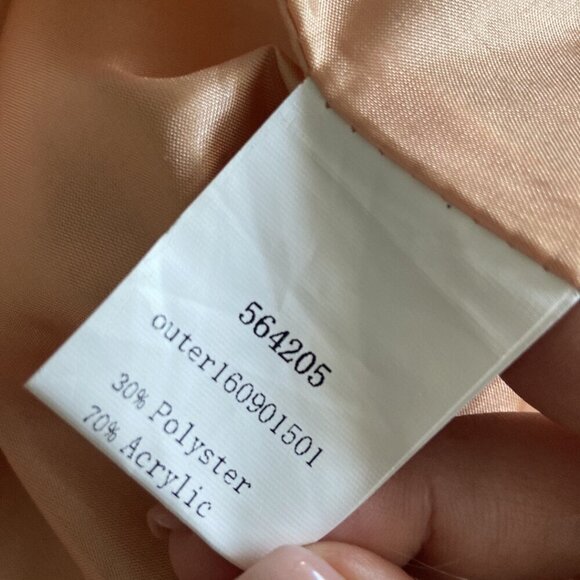 Peach faux fur vest OS funky festival boho hippie cosplay 60's Halloween costume - Picture 9 of 10